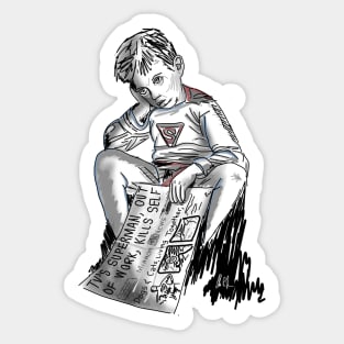 Bummed Out Superboy Sticker